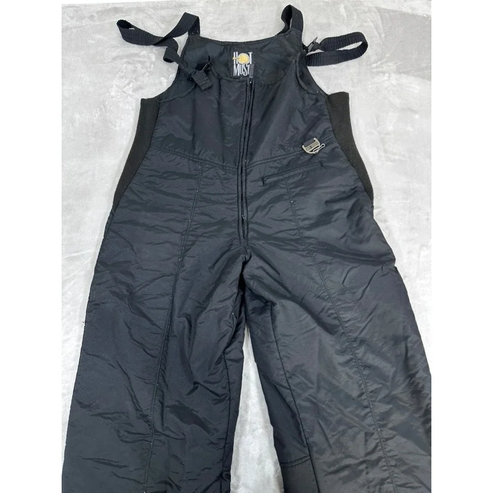 Hot Music Snow Bibs Overalls Mens 40 Black Excellent Vintage Insulated Ski Pants